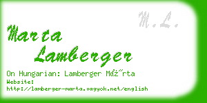 marta lamberger business card